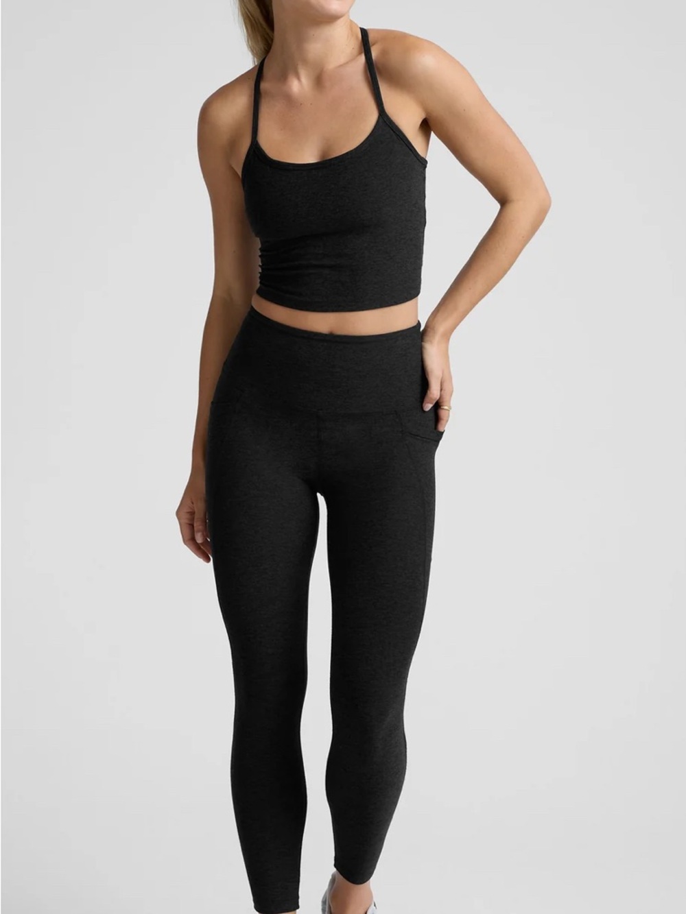Beyond Yoga Black High-Rise Seamless Leggings with Pockets